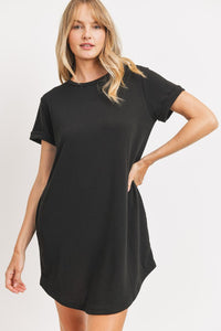 Logan French Terry Dress - Black - SIZE SMALL