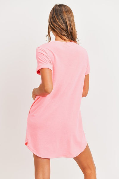 Logan French Terry Dress - Pink