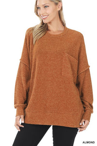Maddy Melange Sweater - Almond
