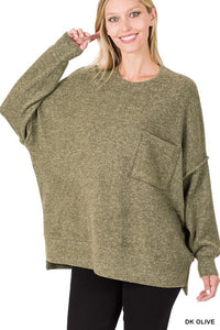 Maddy Melange Sweater - Olive