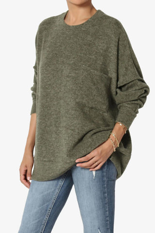 Maddy Melange Sweater - Olive