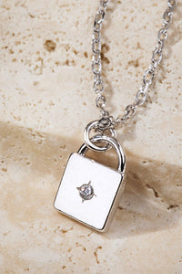 Maeve Mini Lock Necklace - Silver