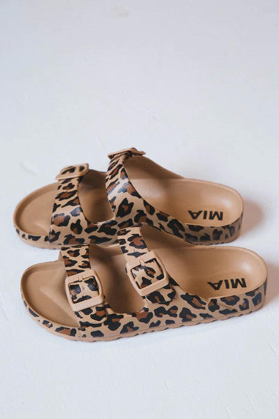 Marie Double Strap Sandals - Leopard