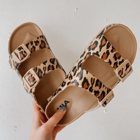 Marie Double Strap Sandals - Leopard