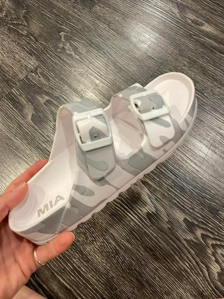 Marie Double Strap Sandals - Snow Camo