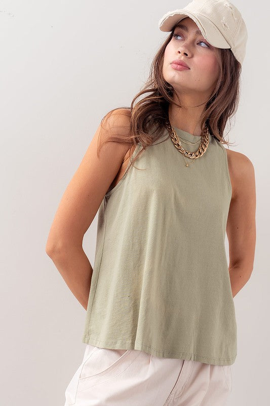 Misty Mineral Washed Tank Top