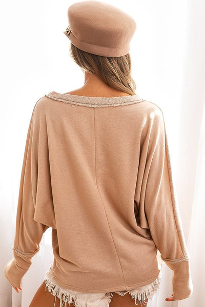 Omarian French Terry Top - Taupe