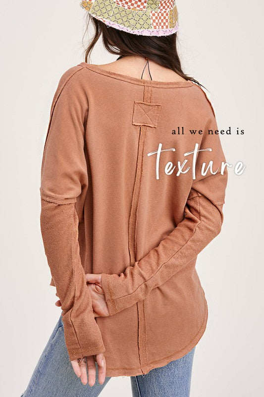 Paige Long Sleeve Top - Earth - SIZE SMALL