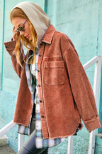 Paris Corduroy Shacket - Ginger - SIZE SMALL