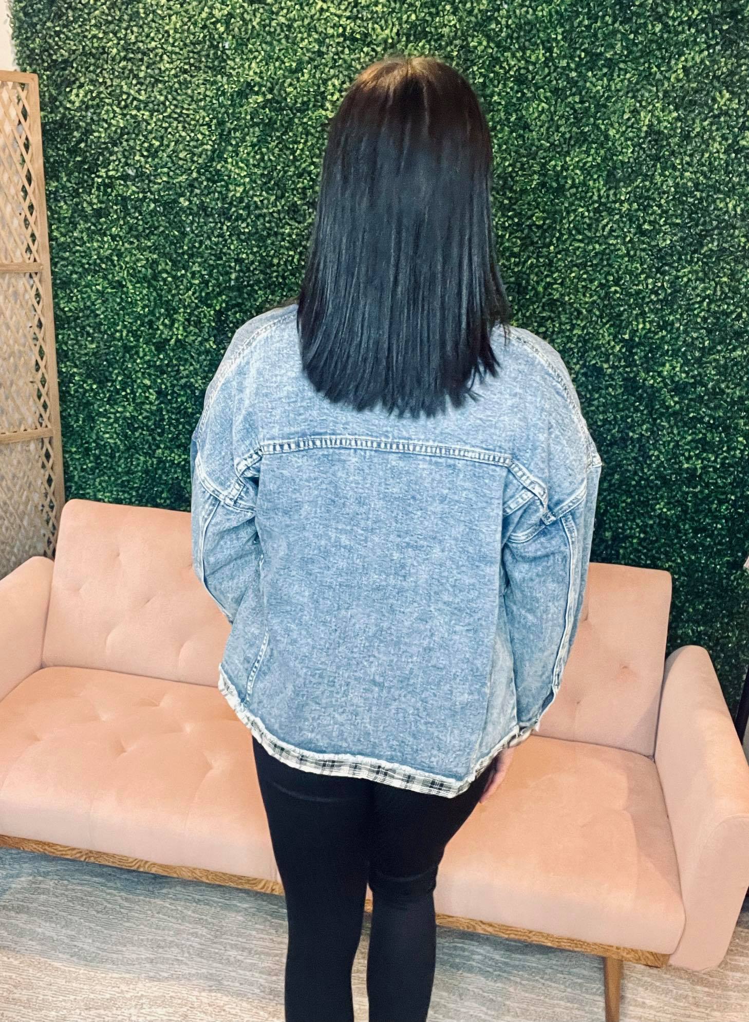 Piper Plaid Jean Jacket - SIZE SMALL