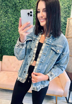 Piper Plaid Jean Jacket - SIZE SMALL