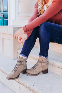 Stassi Lace-Up Sherpa Booties