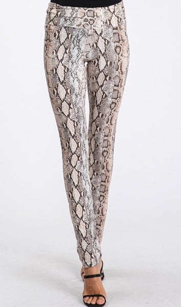 Stay Sassy Snake Print Leggings - SIZE SMALL