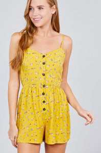 Tayne Dainty Floral Romper - Mustard - SIZE LARGE
