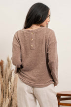Xiana V Neck Top - Cocoa