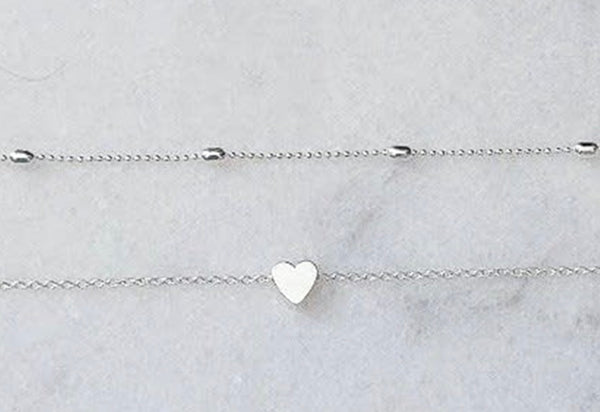All You Need Is Love Box - Silver Heart Double Necklace