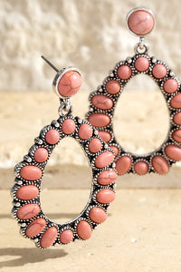 Chelbi Stone Dangle Earrings - Pink