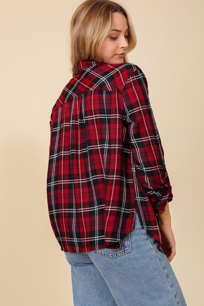 Ember Plaid Button Up