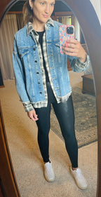Piper Plaid Jean Jacket - SIZE SMALL