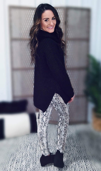 Stay Sassy Snake Print Leggings - SIZE SMALL