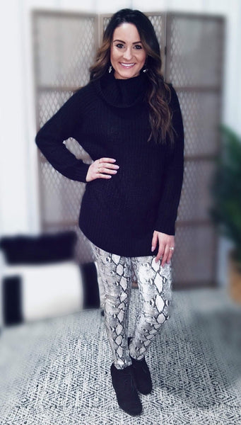 Stay Sassy Snake Print Leggings - SIZE SMALL