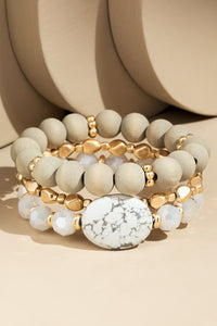 Sandra Stackable Bracelet Set - White